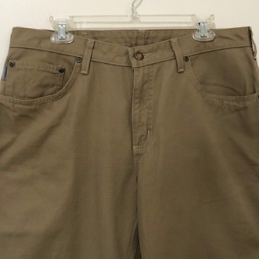 𝅺carhartt Khaki Relaxed Fit Canvas Carpenter Jeans - Picture 2 of 8
